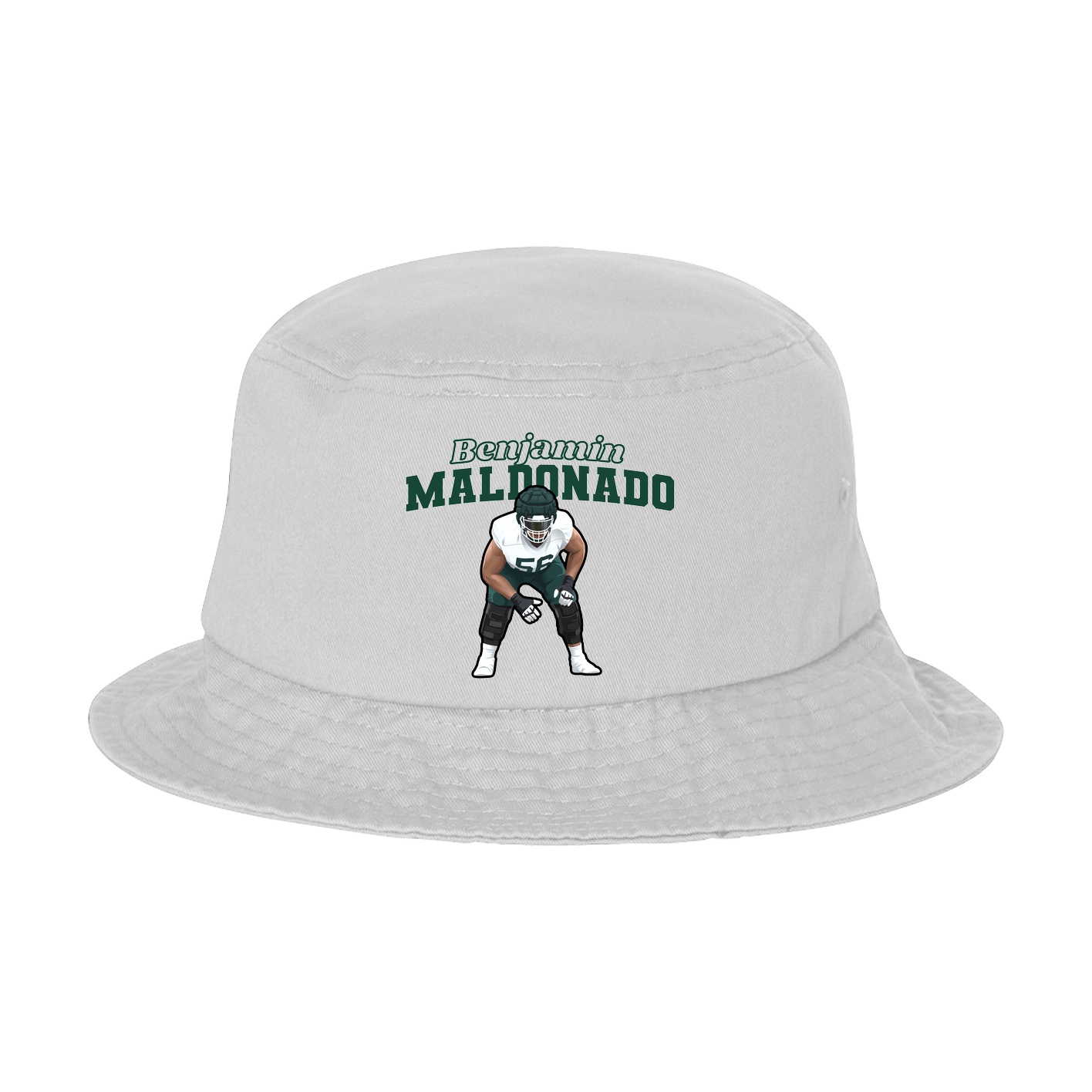 Bucket Cap — Name Arch in White