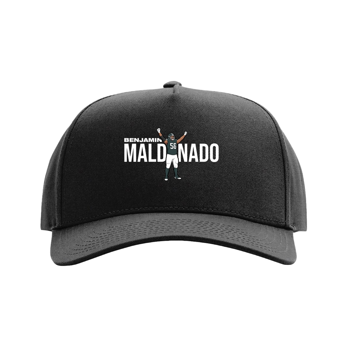 Full Fabric Five-Panel Champ Cap — Player Name in Black