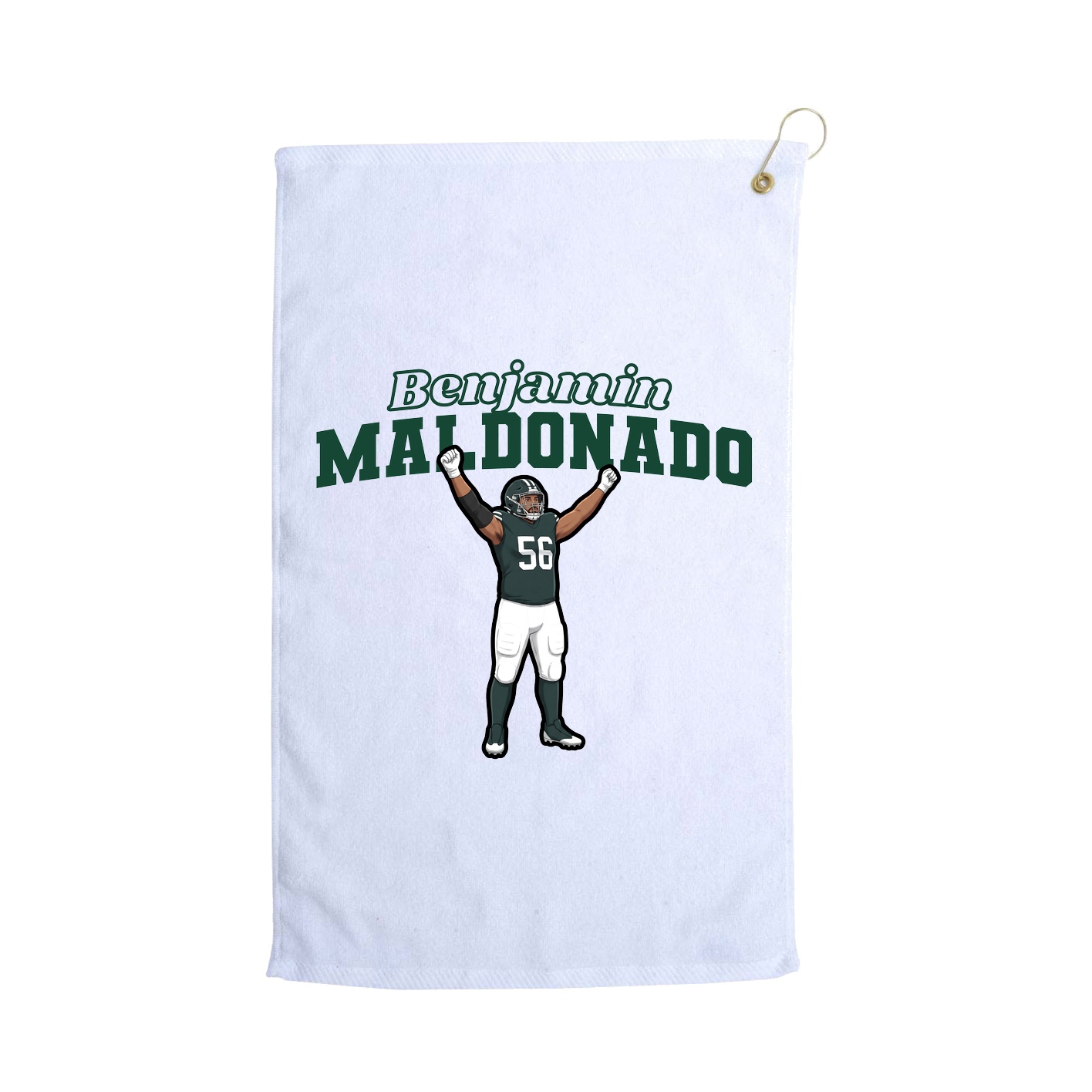 Golf Towel — Name Arch in White