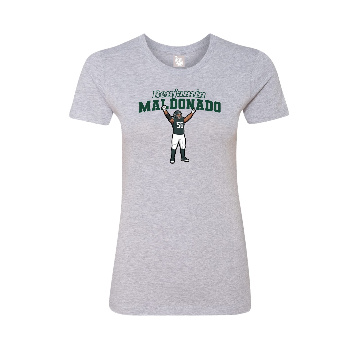 Womens Tee — Name Arch in Grey