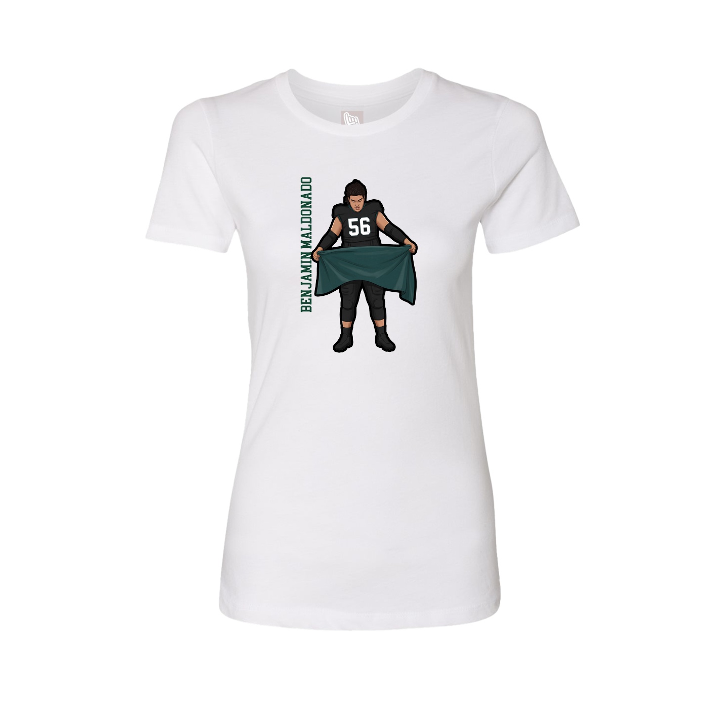 Womens Tee — Name Vertical in White