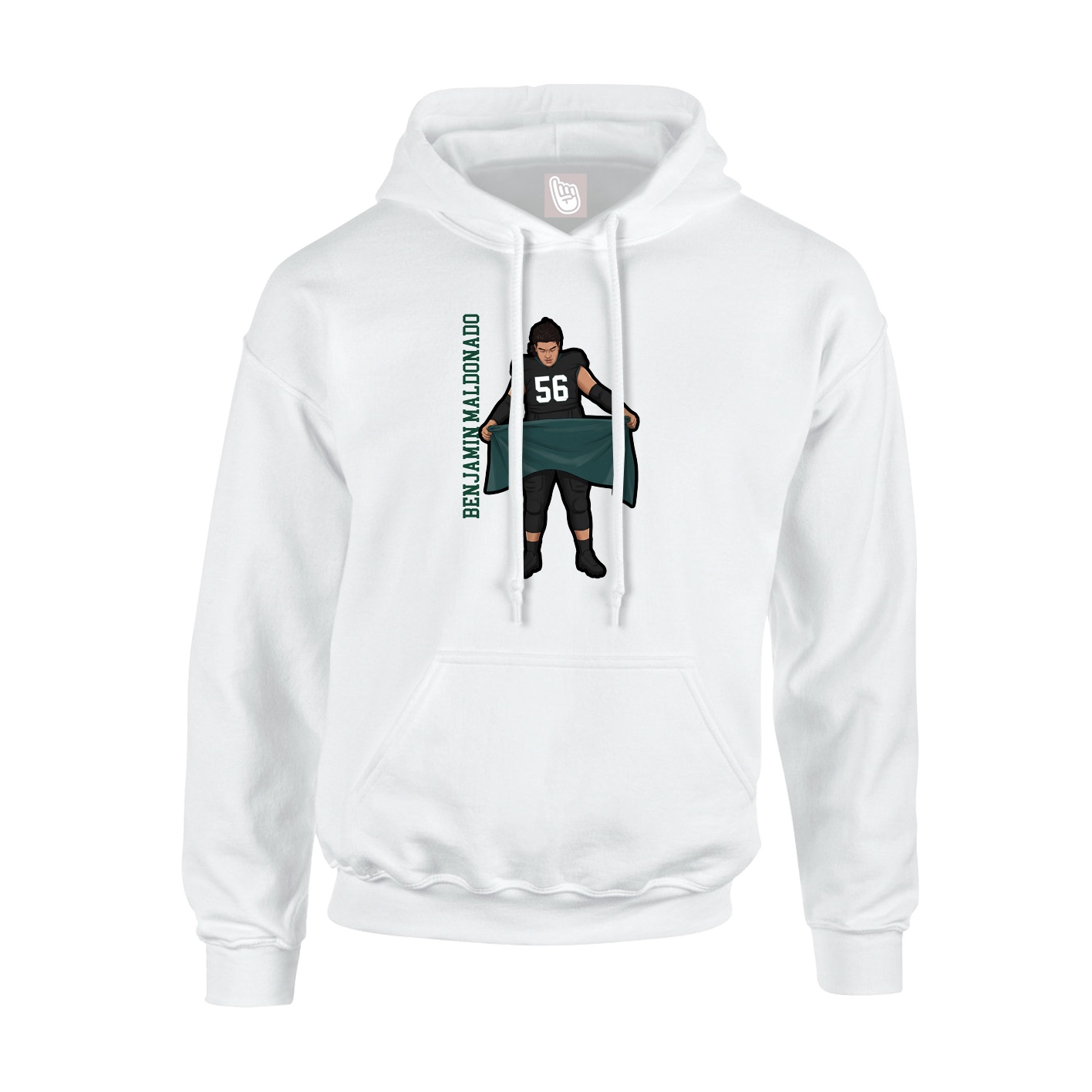 Hoodie — Name Vertical in White