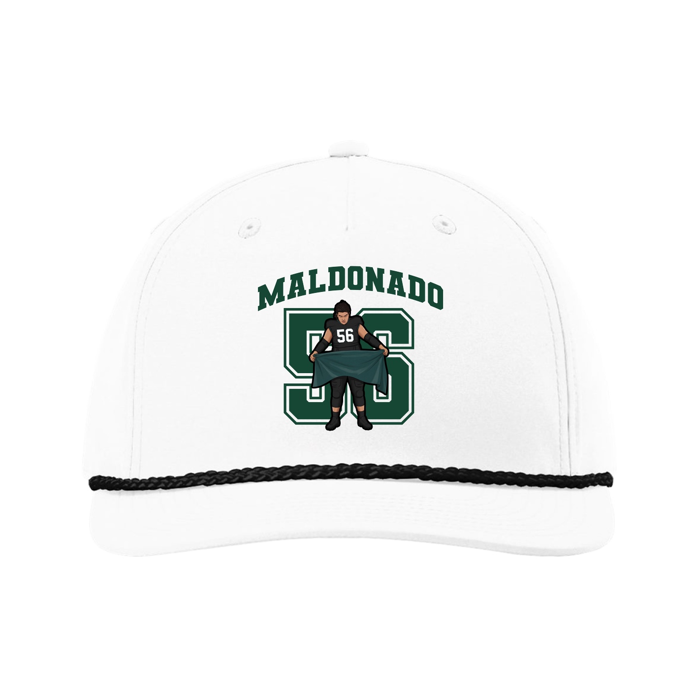 Five-Panel Classic Rope Cap — Number in White