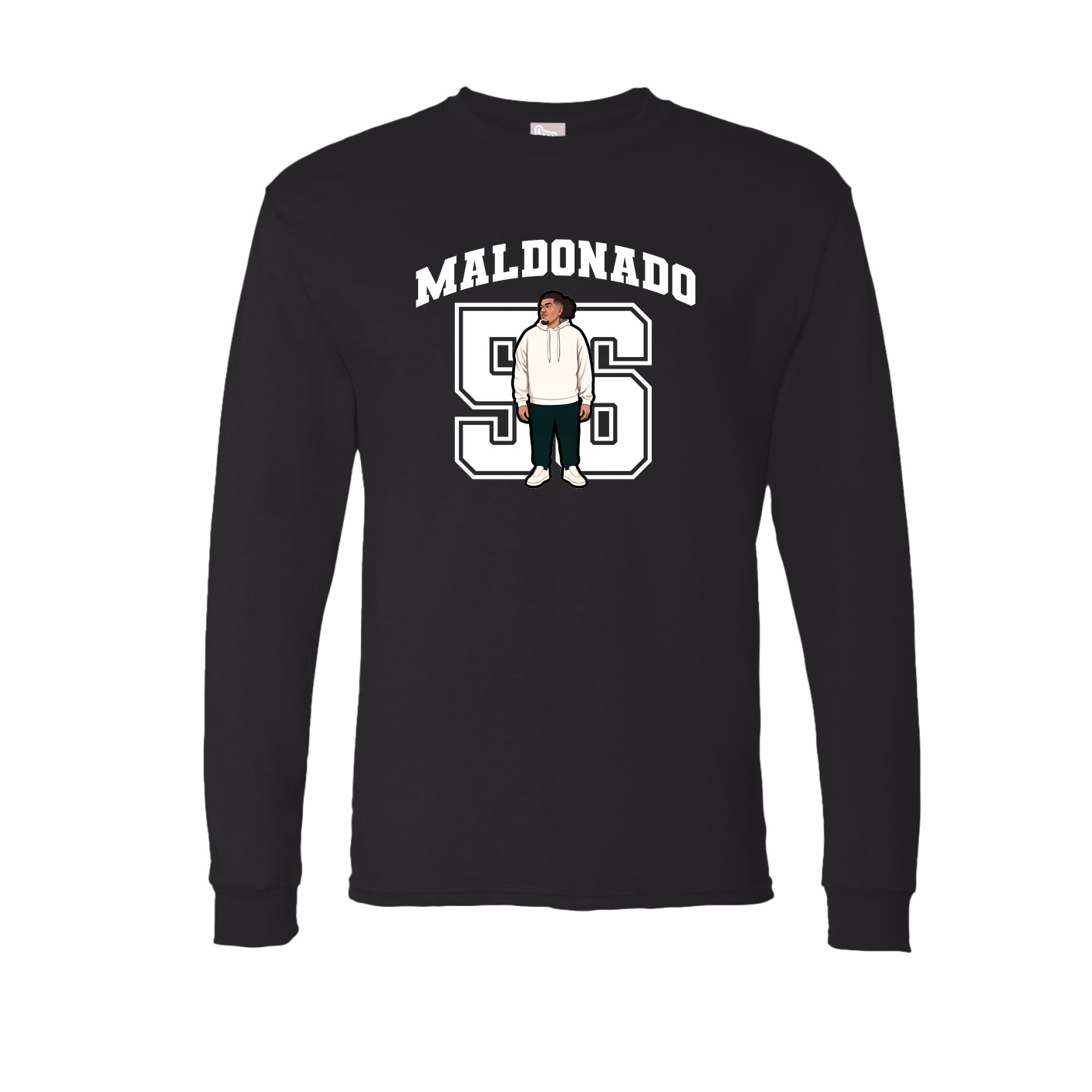 Long Sleeve Tee — Number in Black