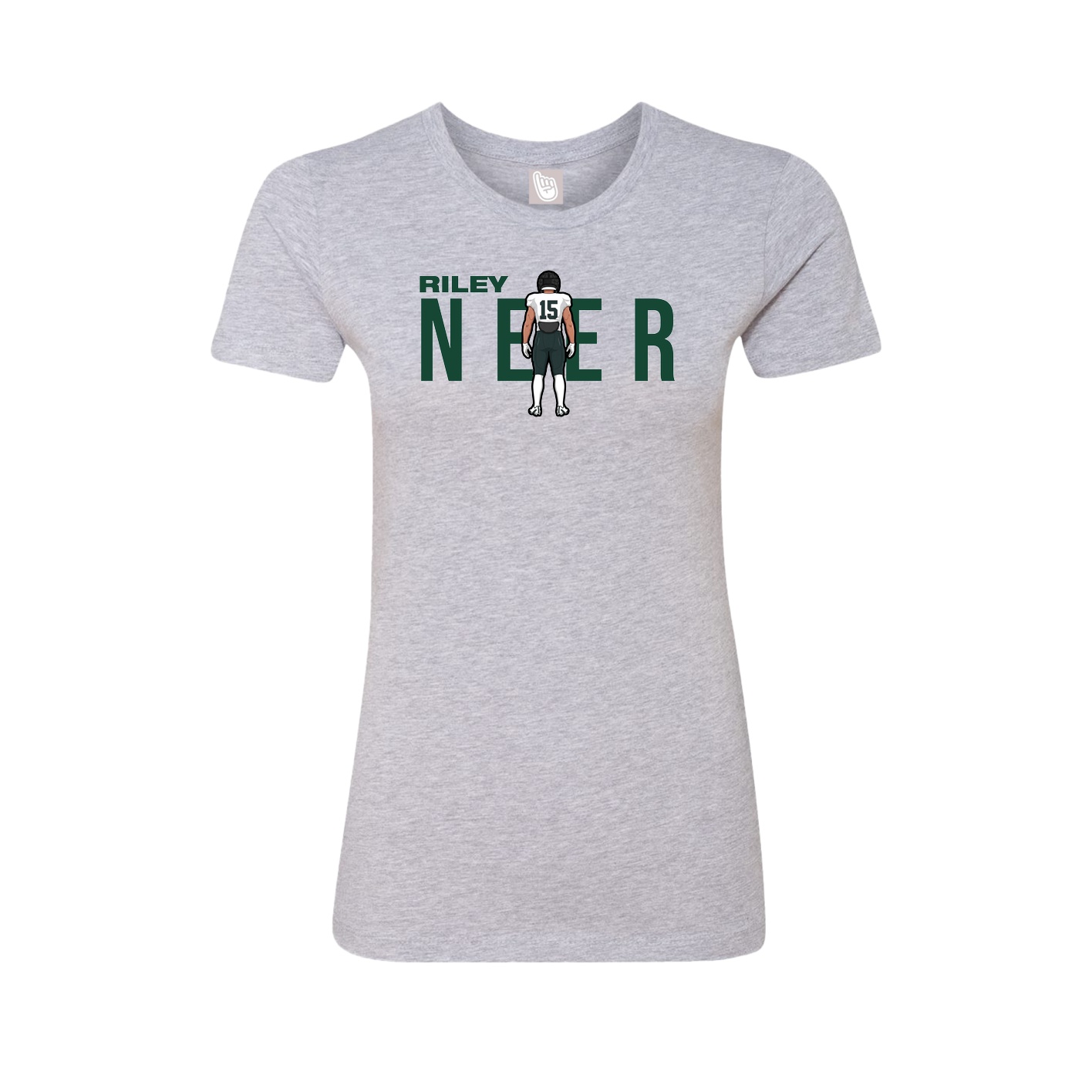 Fitted Women's Tee — Player Name in Grey