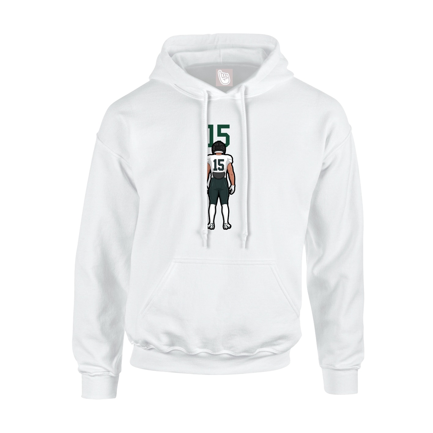 Youth Hoodie — Number Top in White