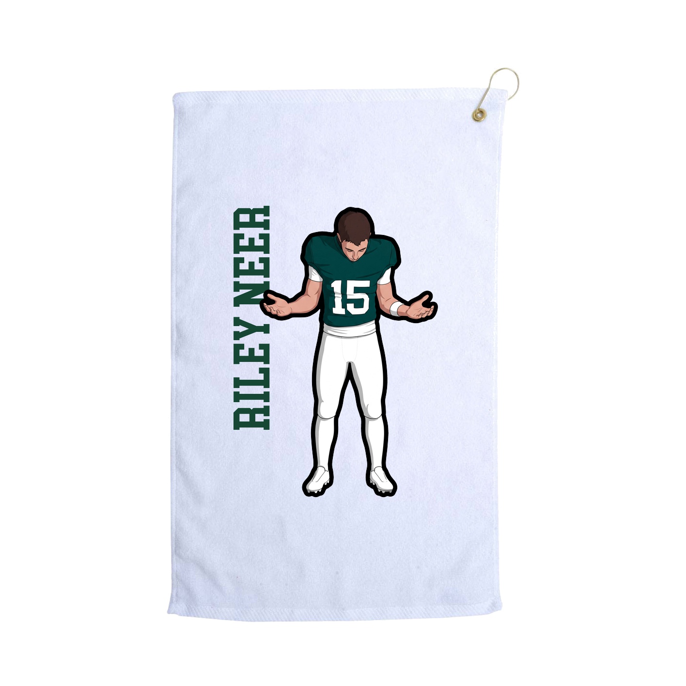 Golf Towel — Name Vertical in White