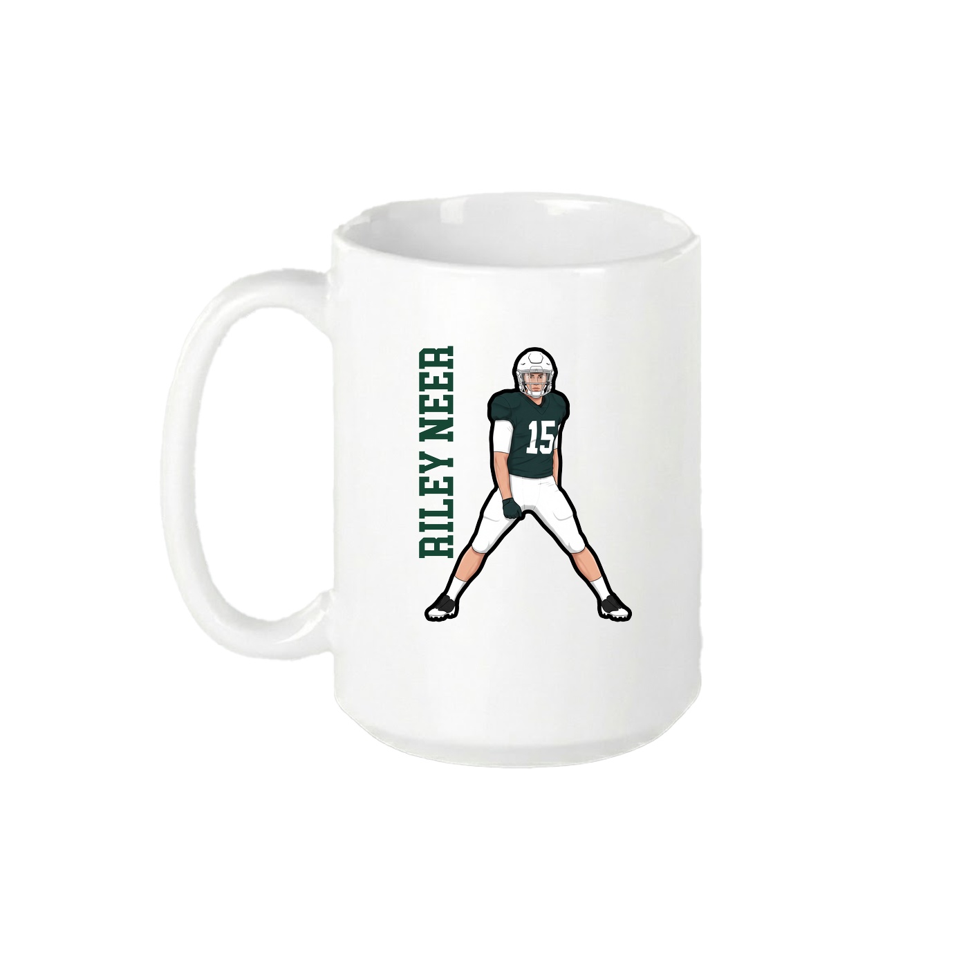 15oz Coffee Mug — Name Vertical in White