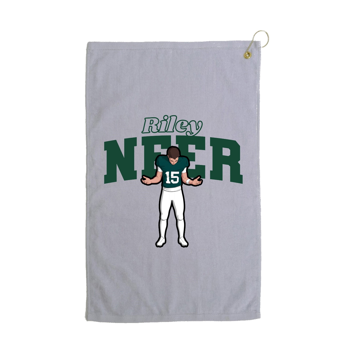 Golf Towel — Name Arch in Grey