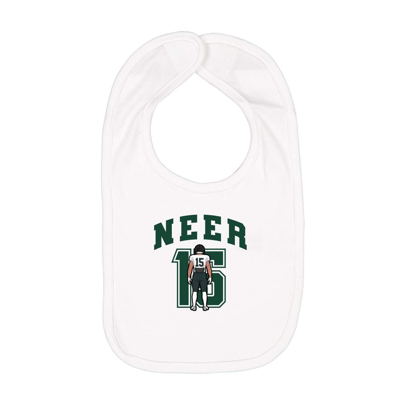 Infant Bib — Number in White