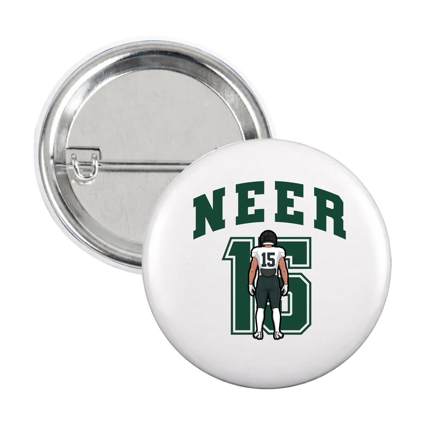 Game Day Button — Number in White