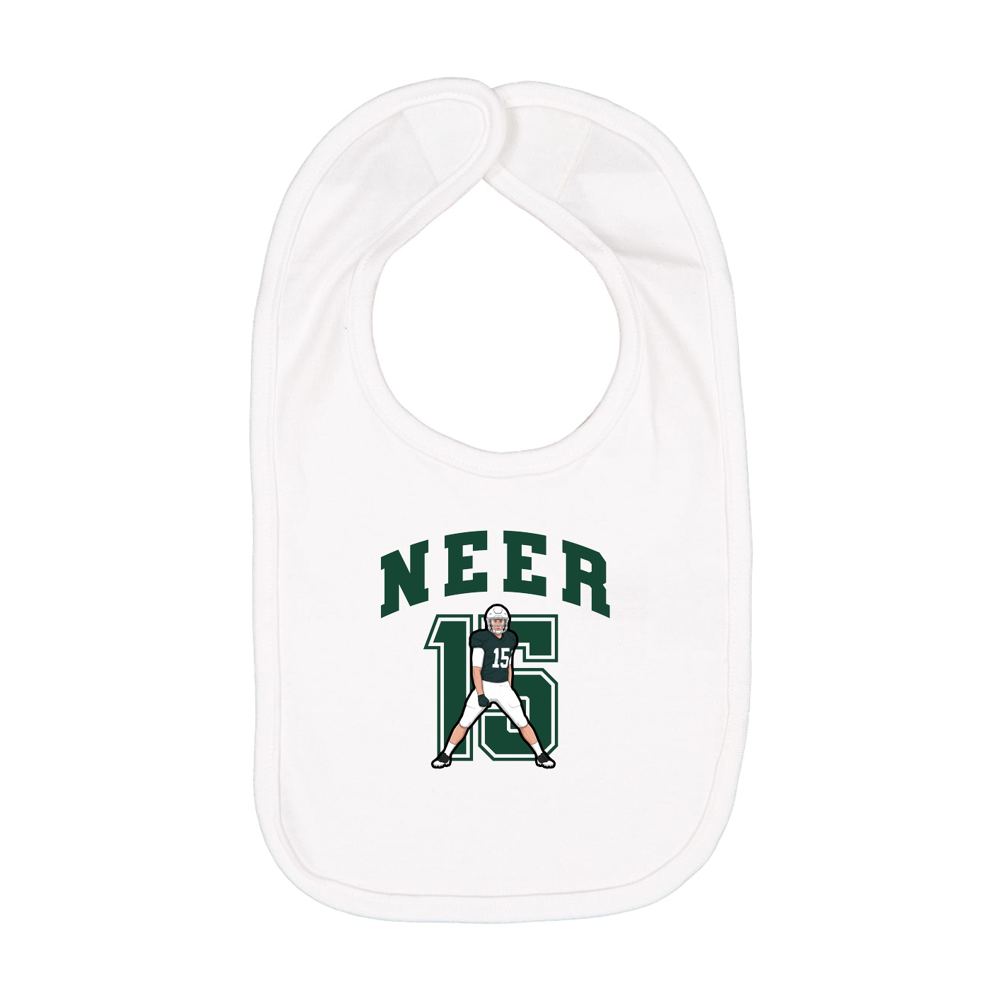Infant Bib — Number in White