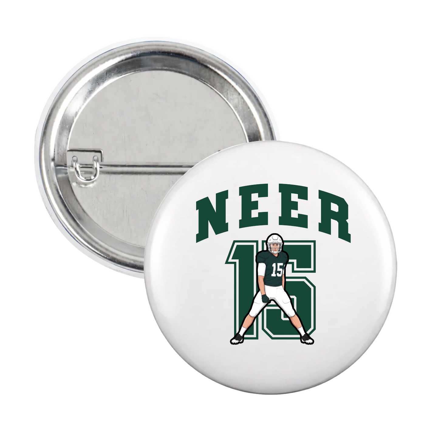Game Day Button — Number in White