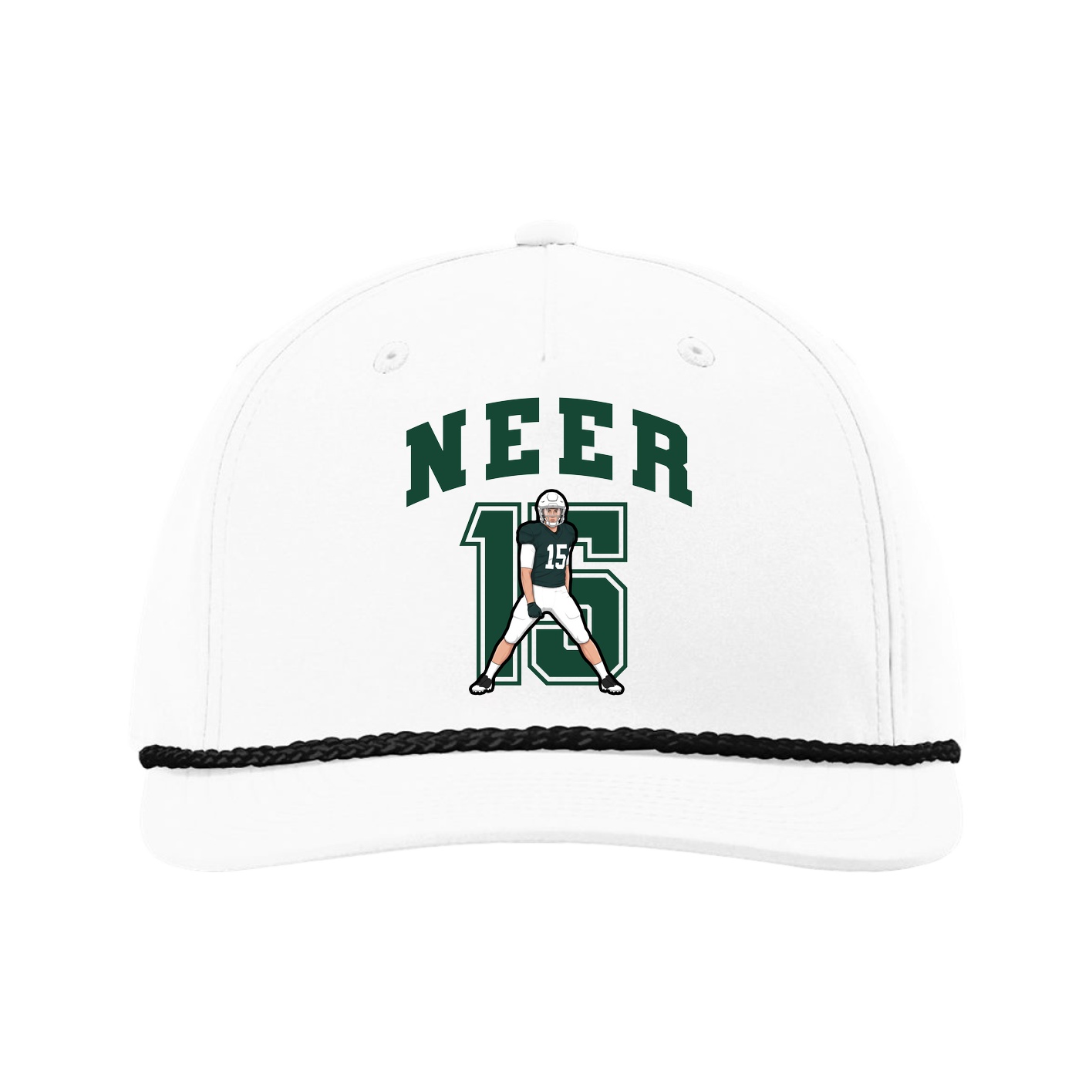 Five-Panel Classic Rope Cap — Number in White