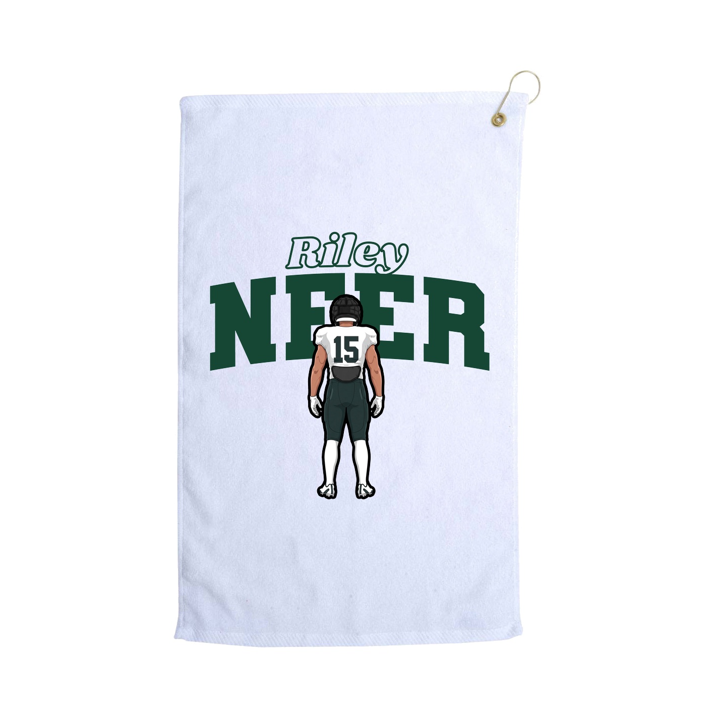 Golf Towel — Name Arch in White