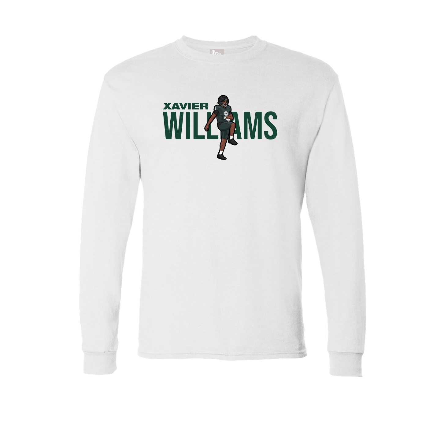 Long Sleeve Tee — Player Name in White