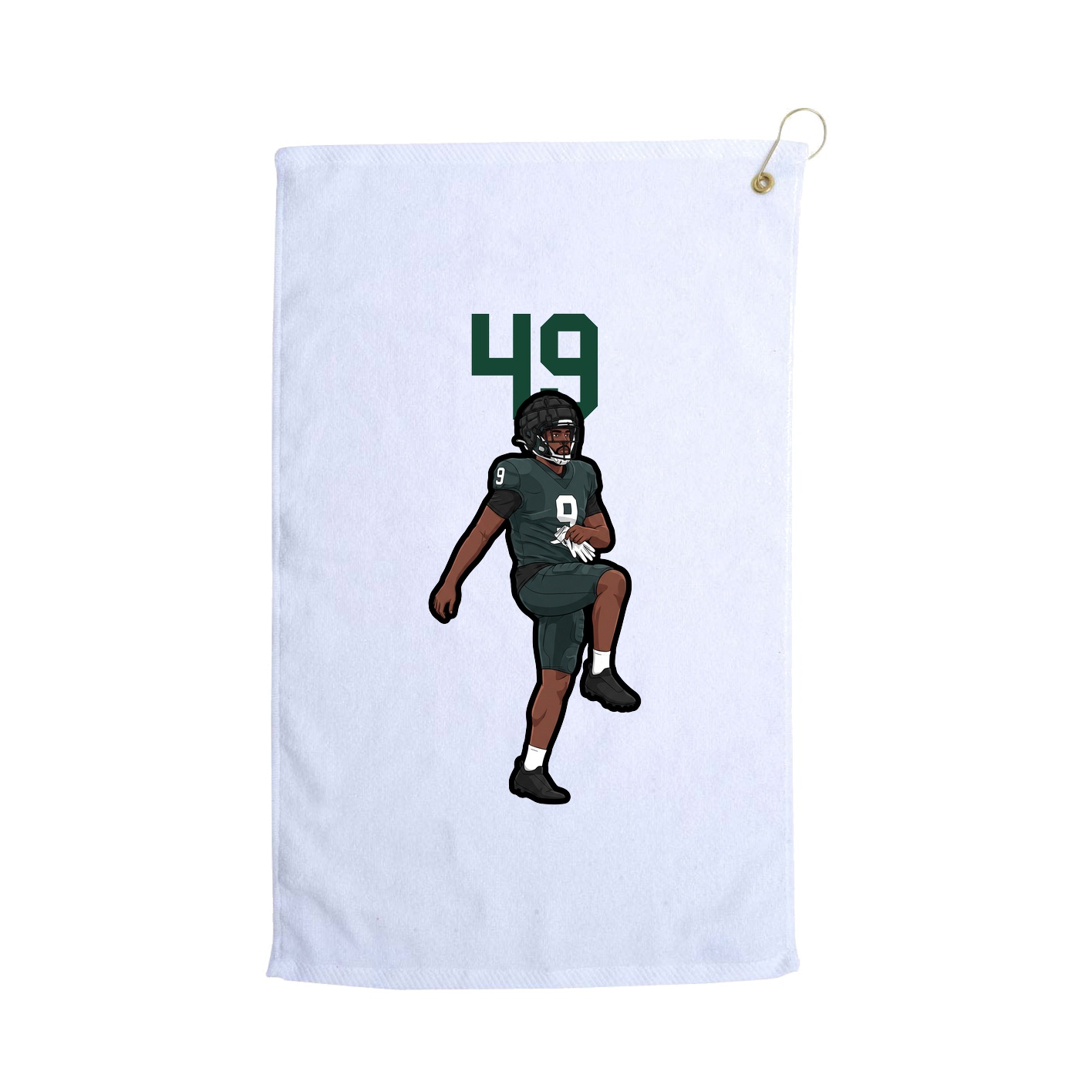 Golf Towel — Number Top in White
