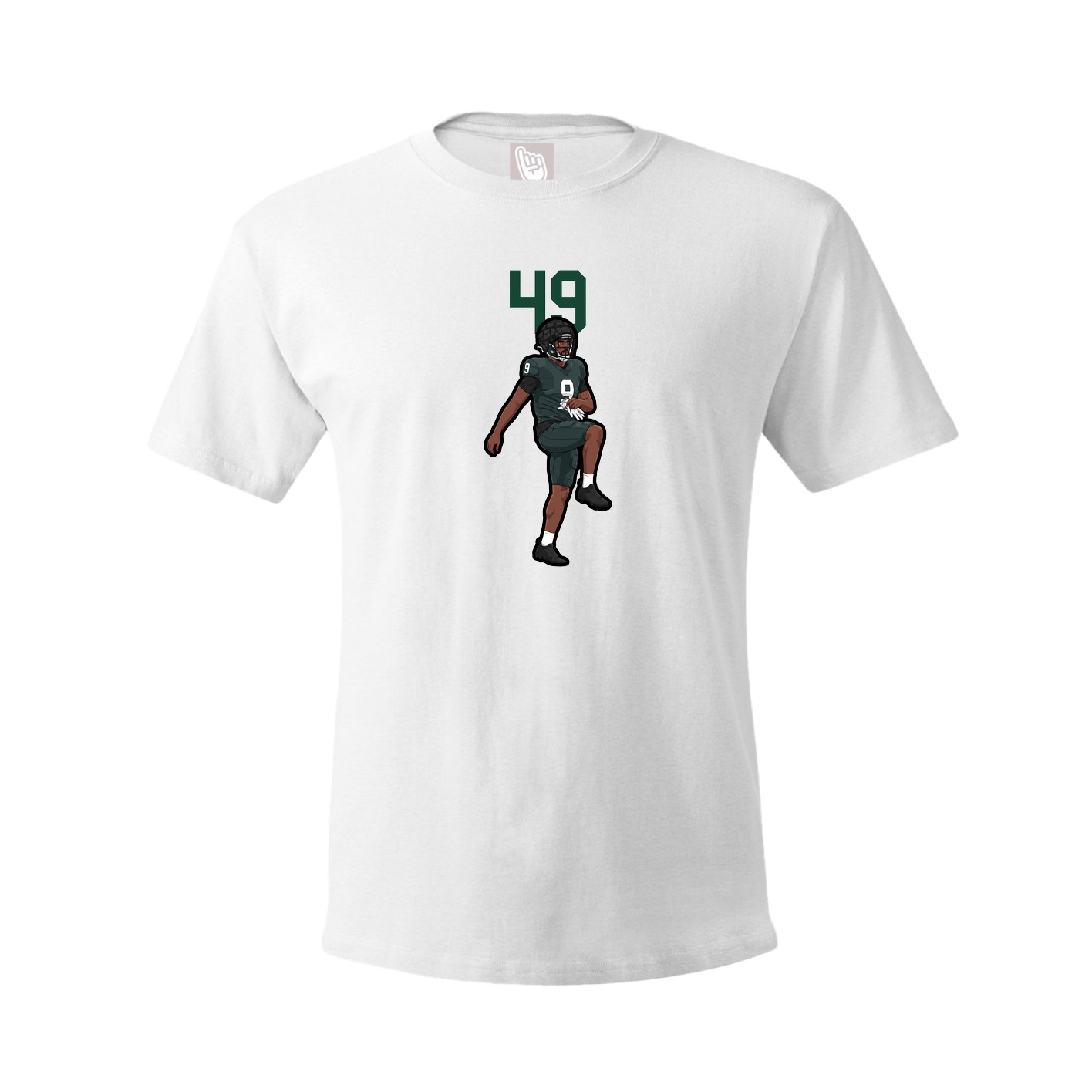 Youth Tee — Number Top in White