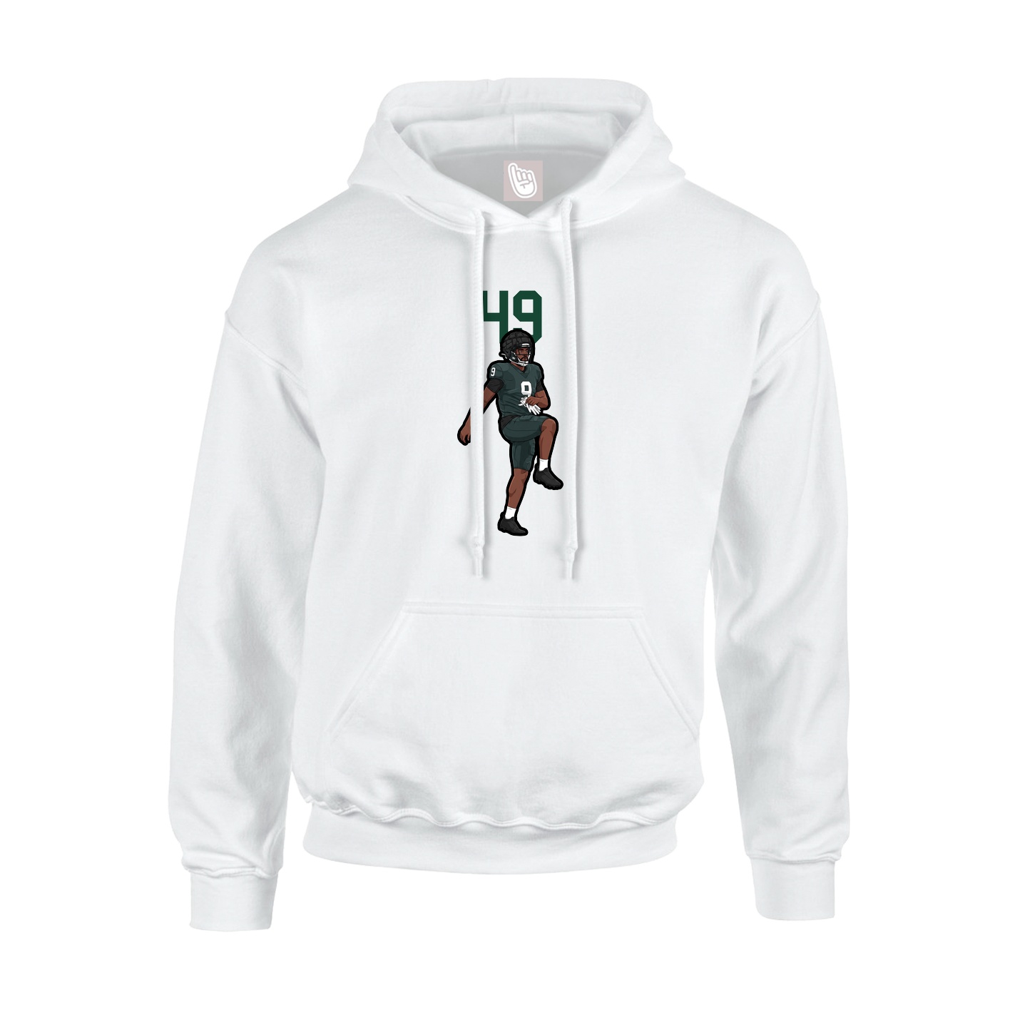 Hoodie — Number Top in White