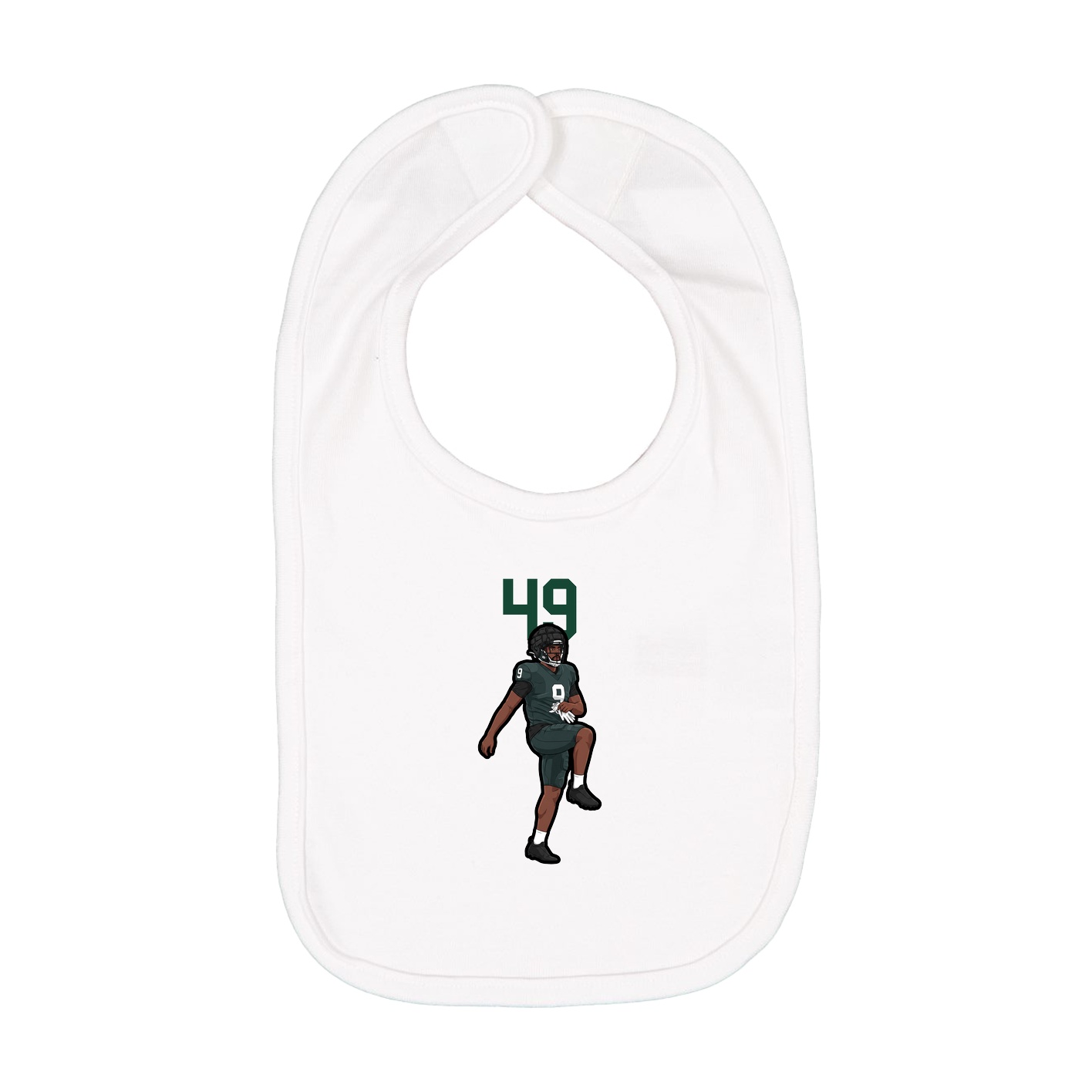 Infant Bib — Number Top in White