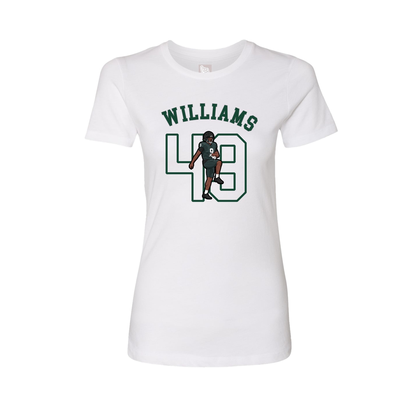 Fitted Women's Tee — Shirsey Arch in White