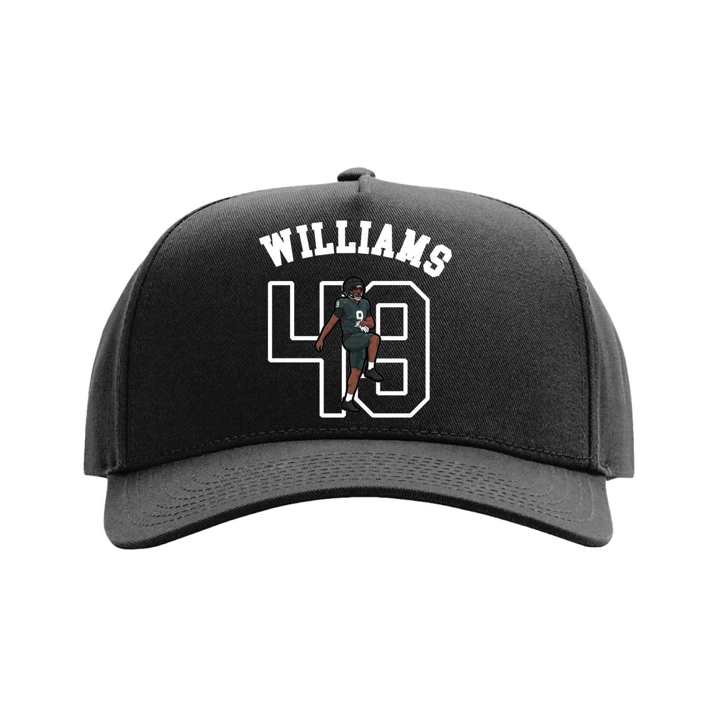 Full Fabric Five-Panel Champ Cap — Shirsey Arch in Black