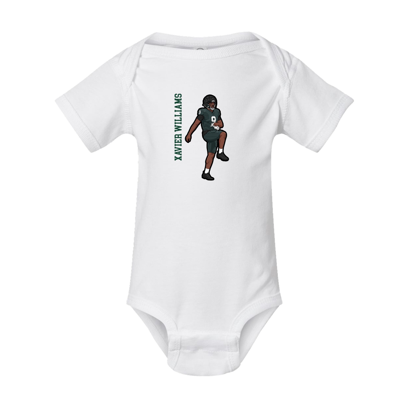 Baby Onesie — Name Vertical in White
