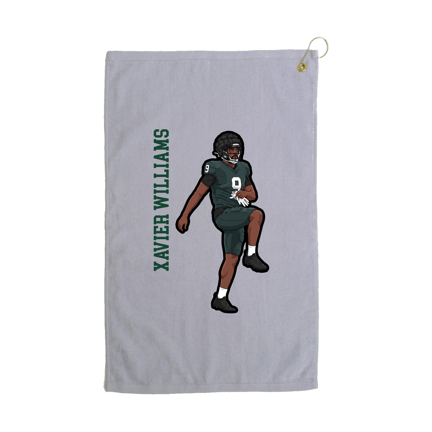 Golf Towel — Name Vertical in Grey