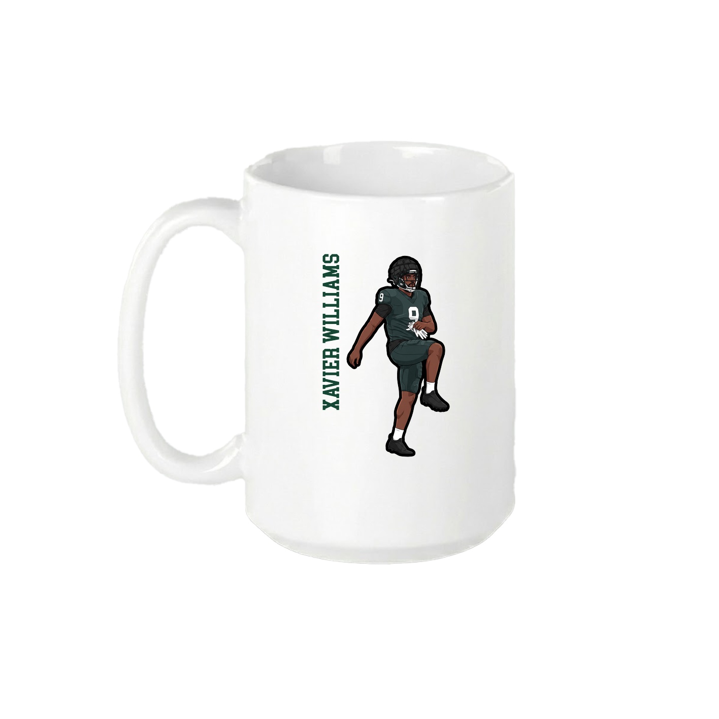 15oz Coffee Mug — Name Vertical in White