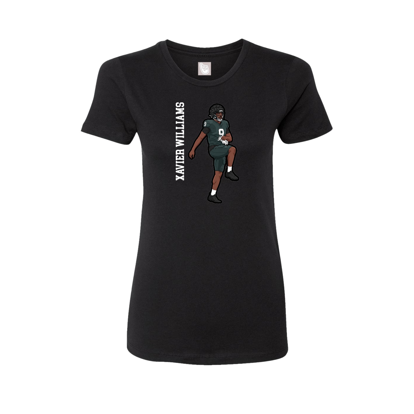 Fitted Women's Tee — Name Vertical in Black