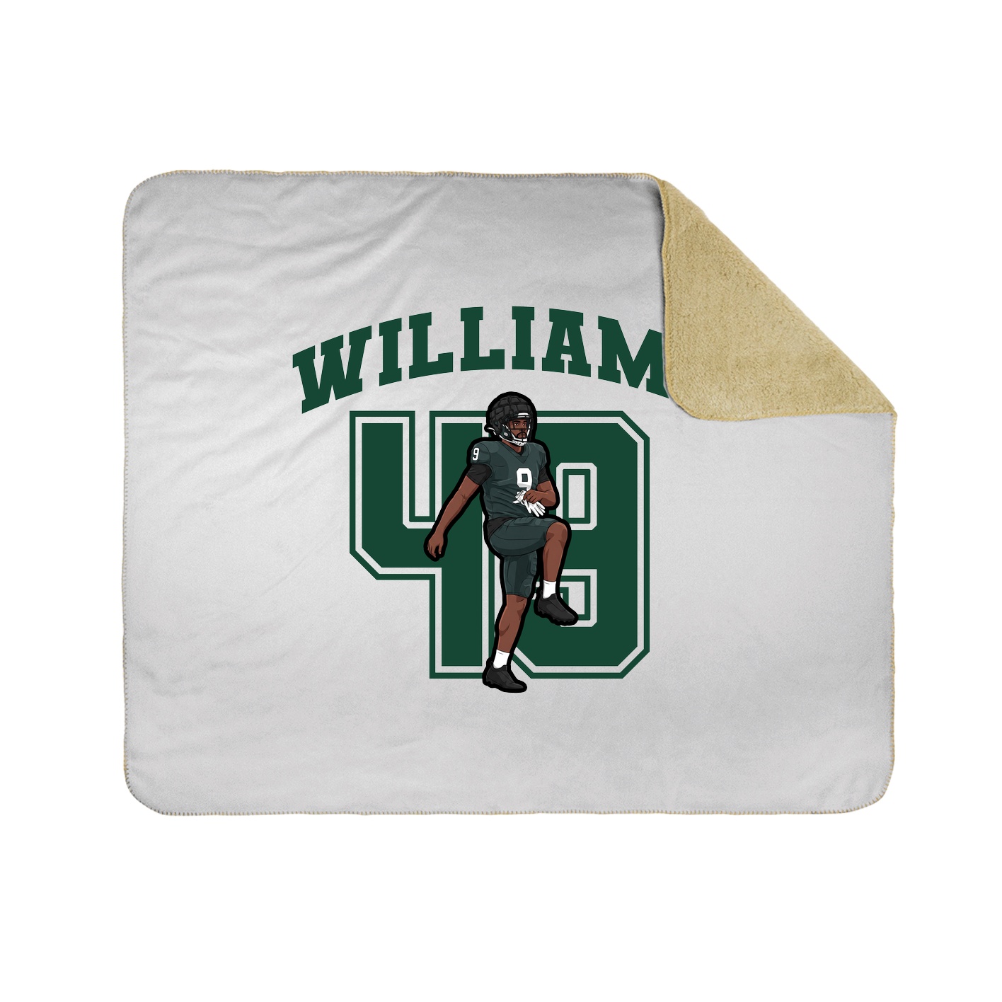 Throw Blanket — Number in White