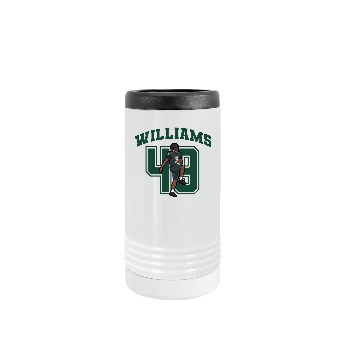 Slim Beverage Holder — Number in White