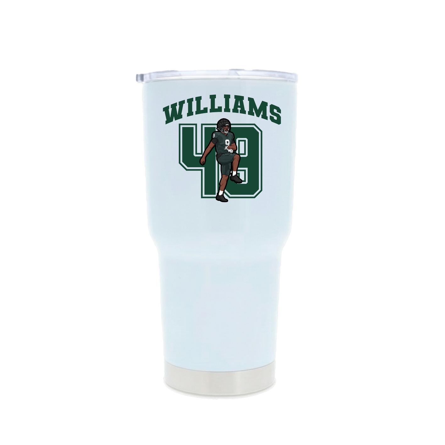 30oz Stainless Steel Tumbler — Number in White