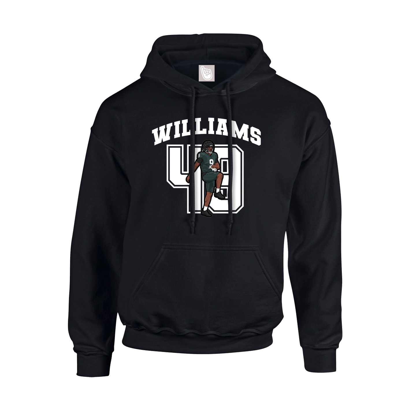 Youth Hoodie — Number in Black