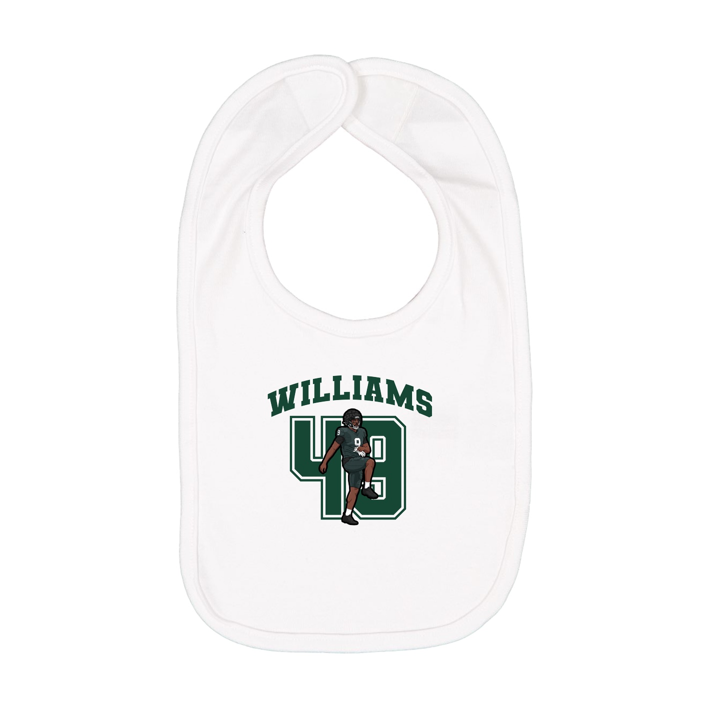 Infant Bib — Number in White