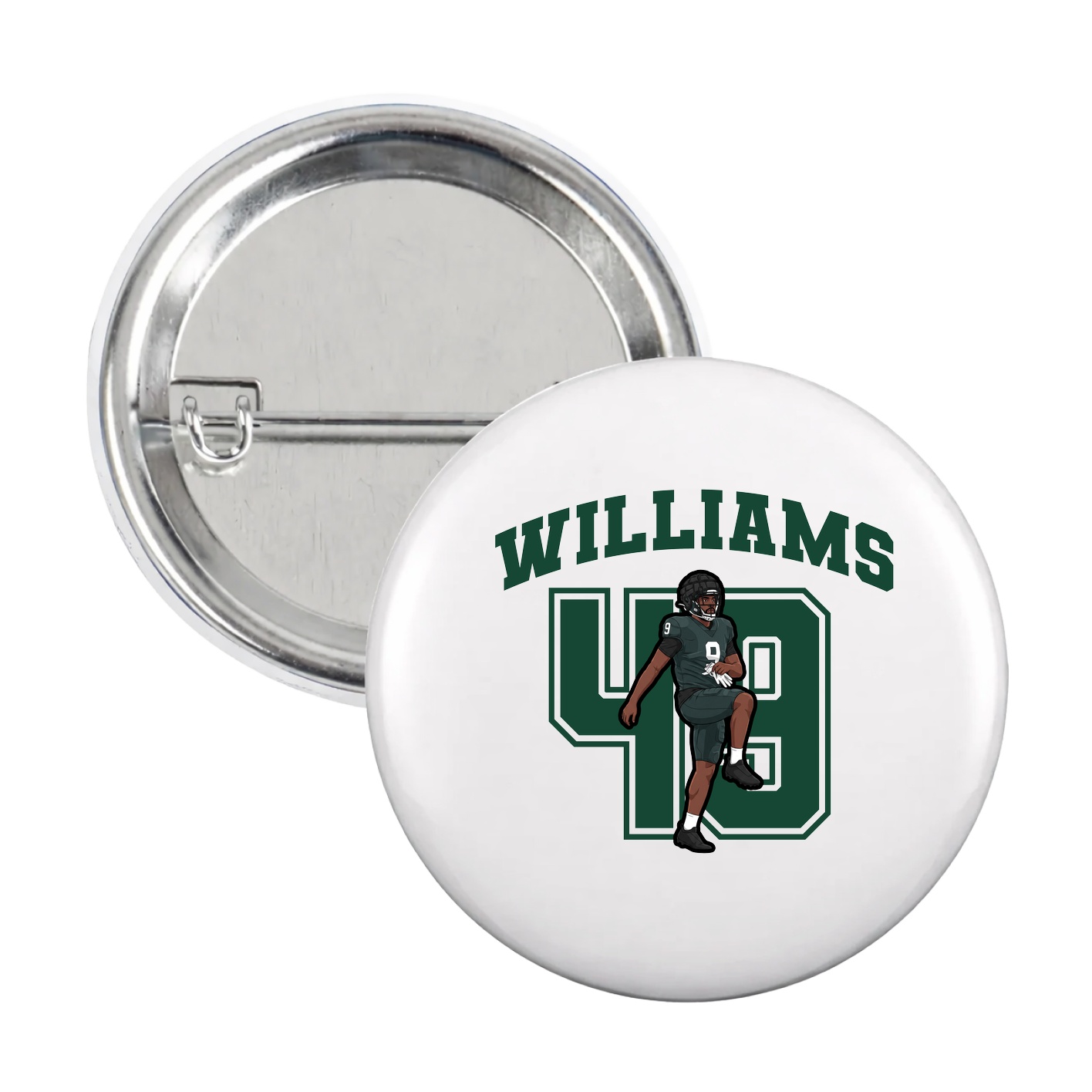 Game Day Button — Number in White
