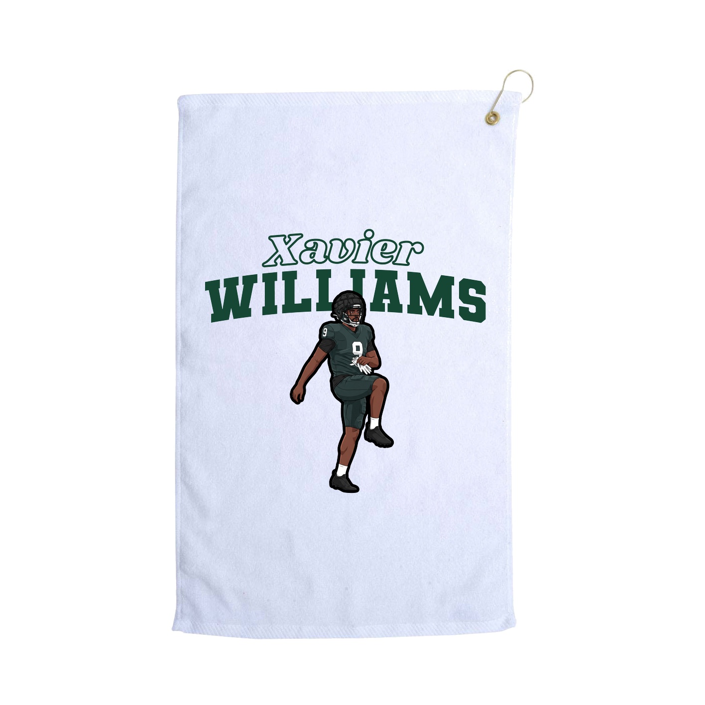 Golf Towel — Name Arch in White