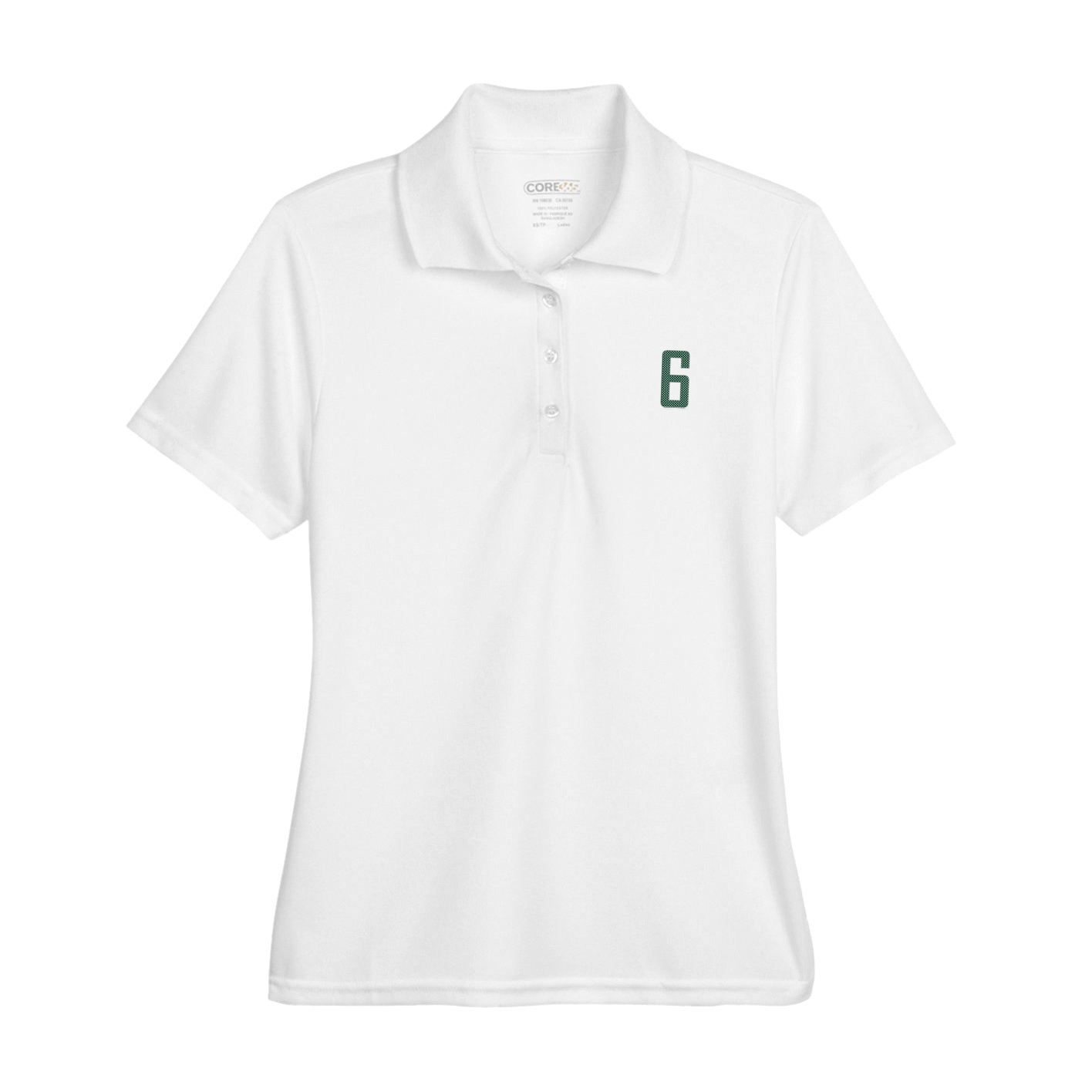 Womens Performance Polo — Front Shirsy in White