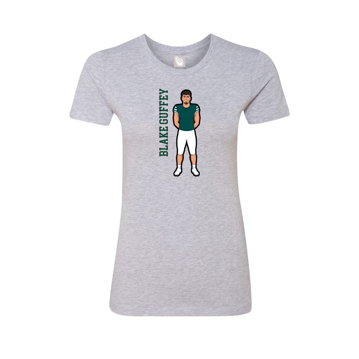 Fitted Women's Tee — Name Vertical in Grey