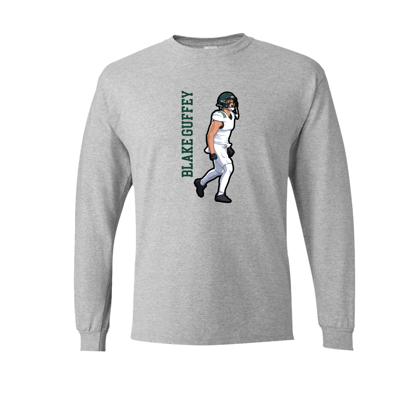 Long Sleeve Tee — Name Vertical in Grey