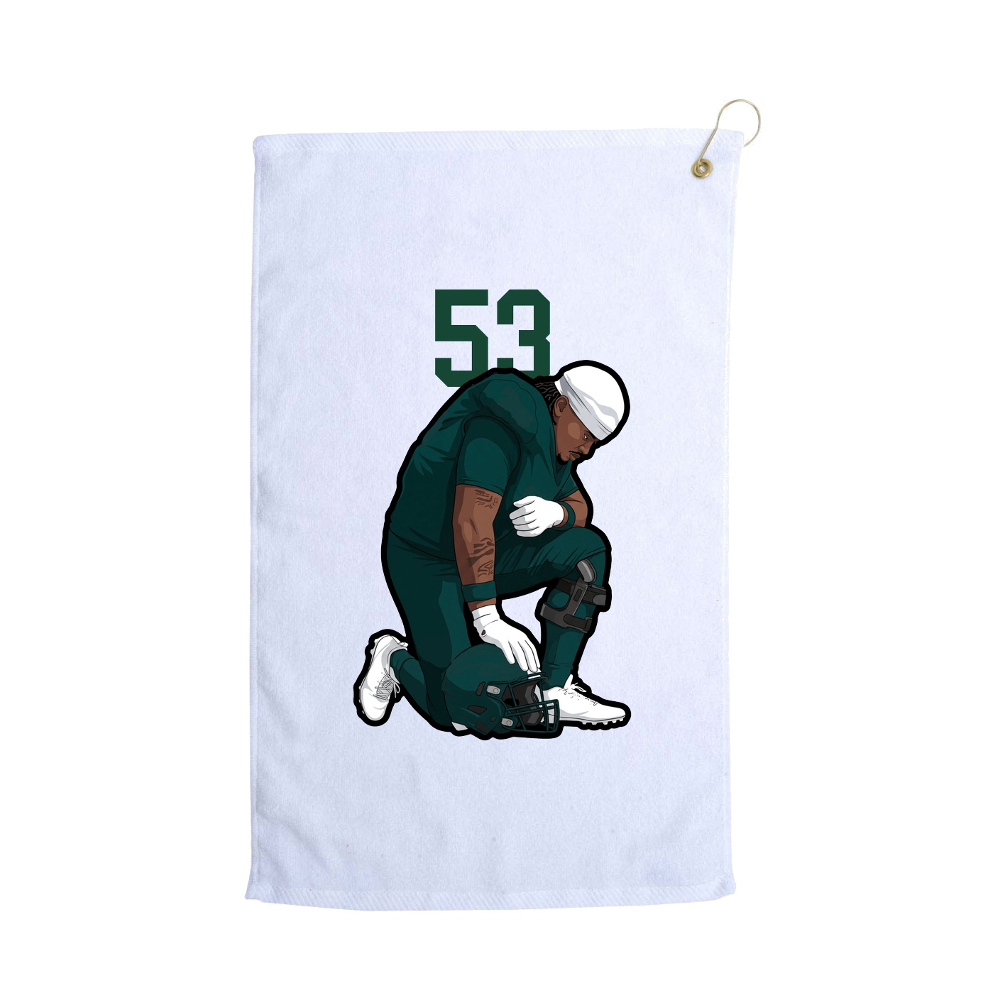 Golf Towel — Number Top in White