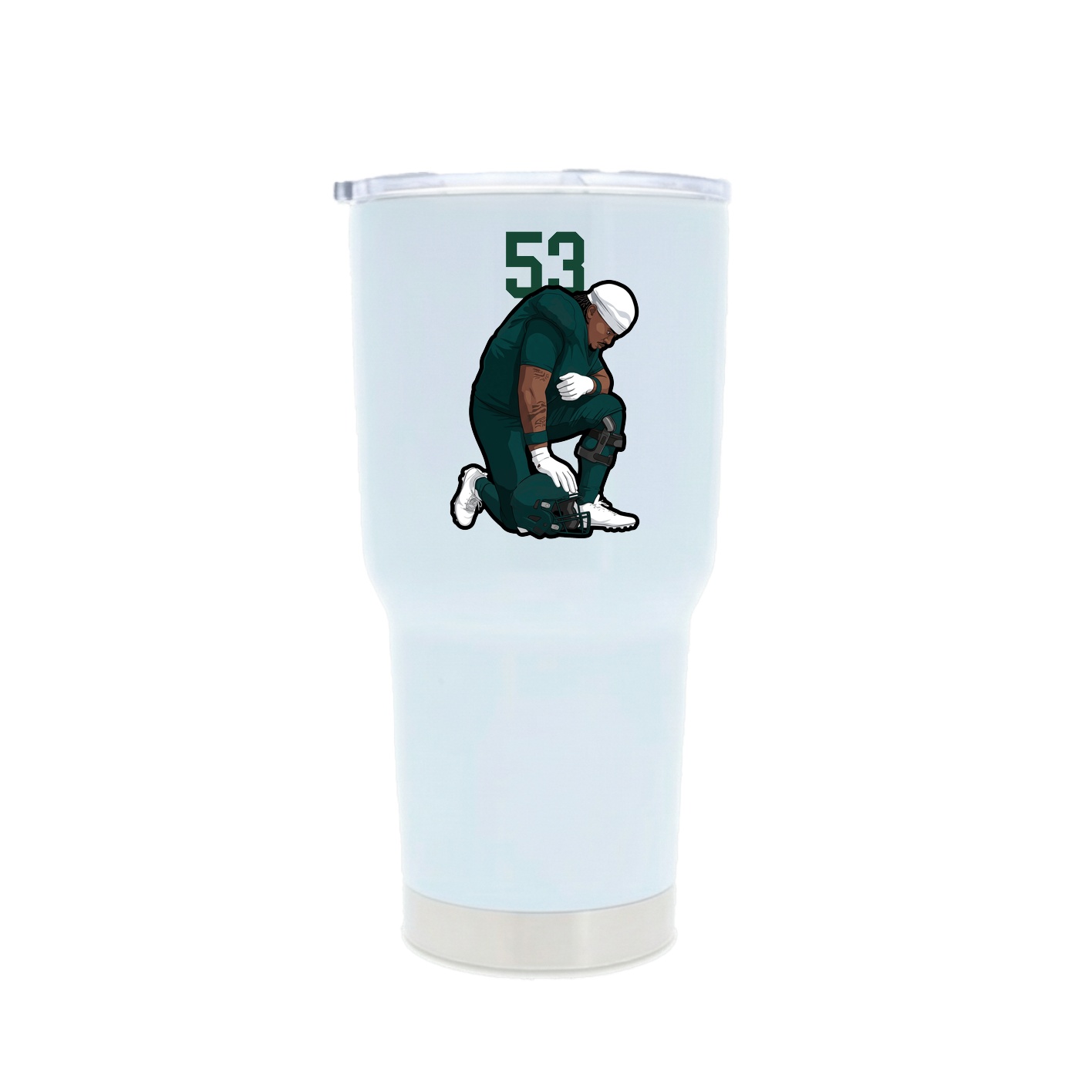30oz Stainless Steel Tumbler — Number Top in White