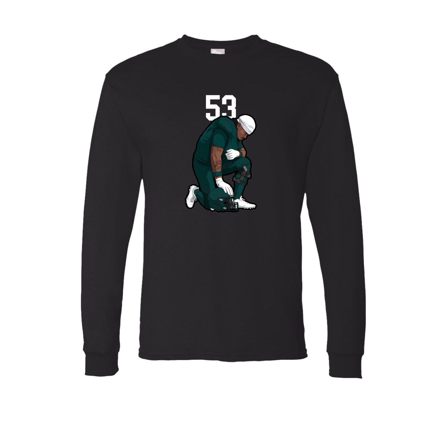 Long Sleeve Tee — Number Top in Black