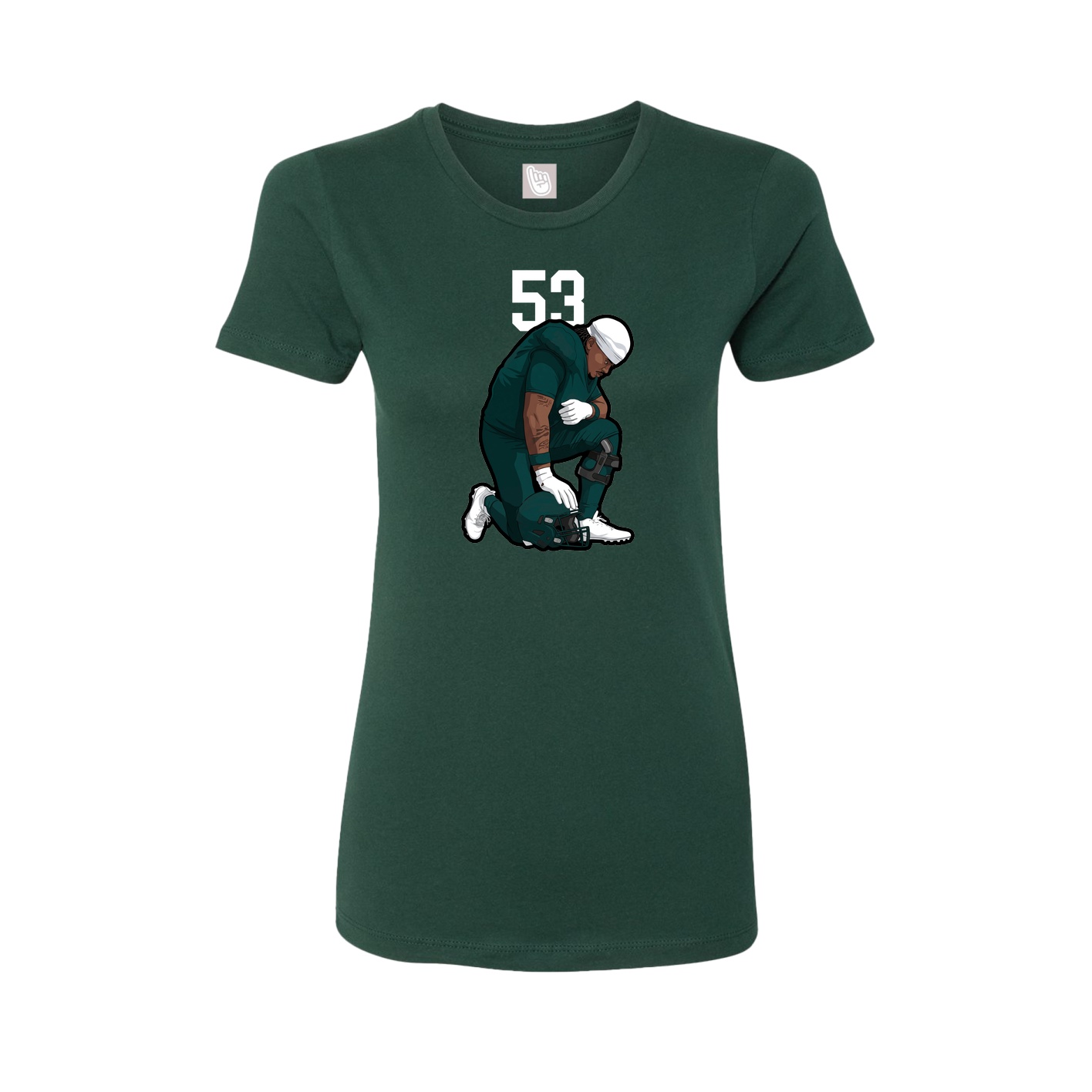 Fitted Women's Tee — Number Top in Green