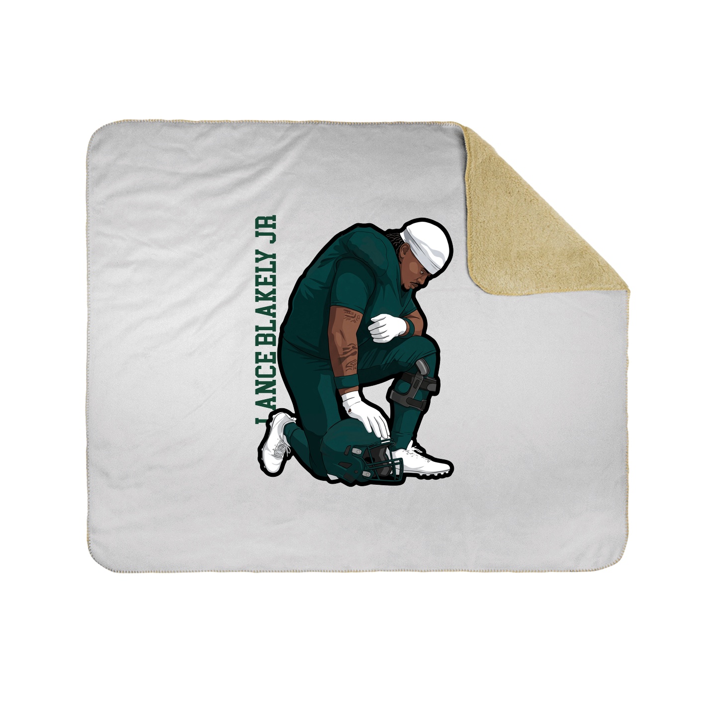 Throw Blanket — Name Vertical in White