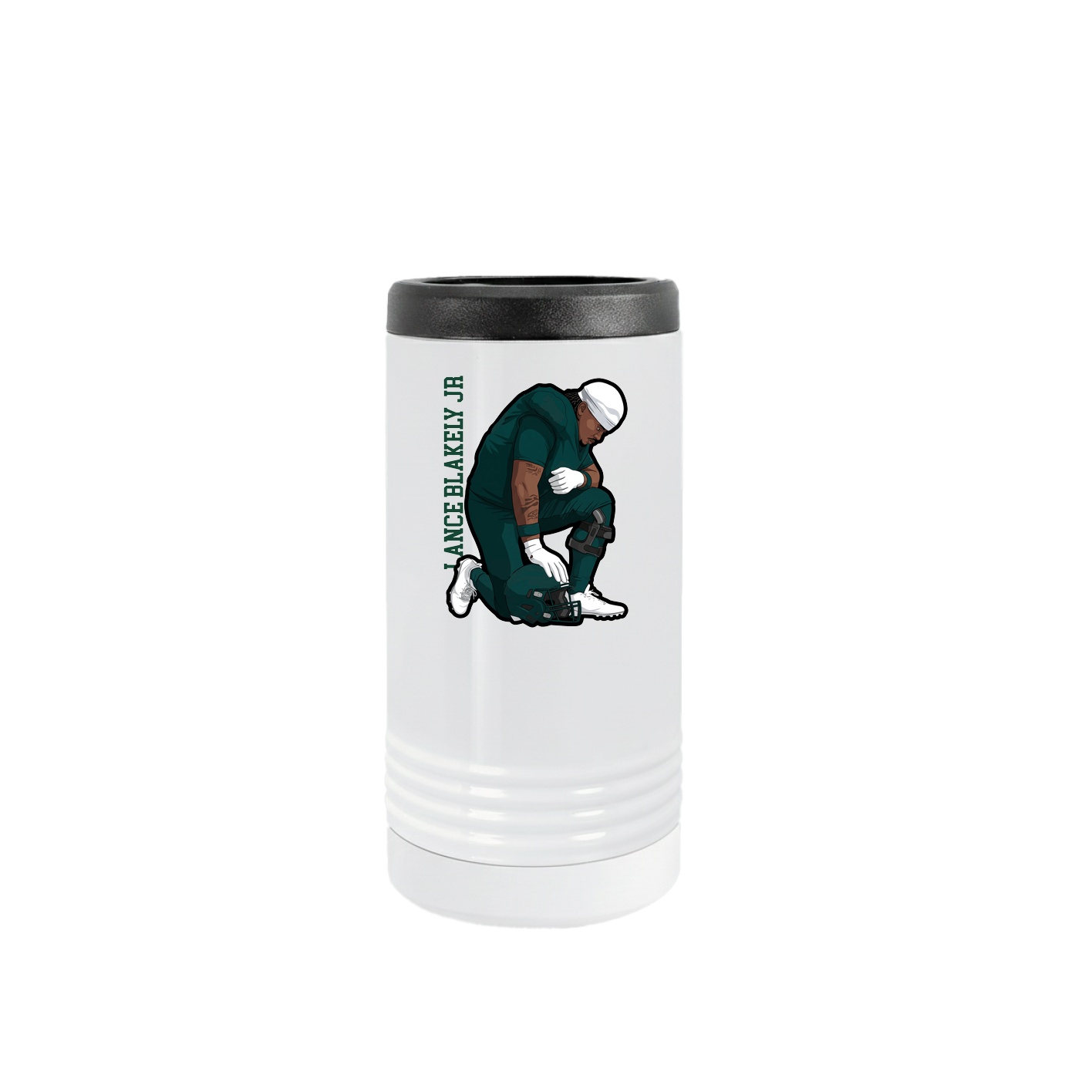 Slim Beverage Holder — Name Vertical in White