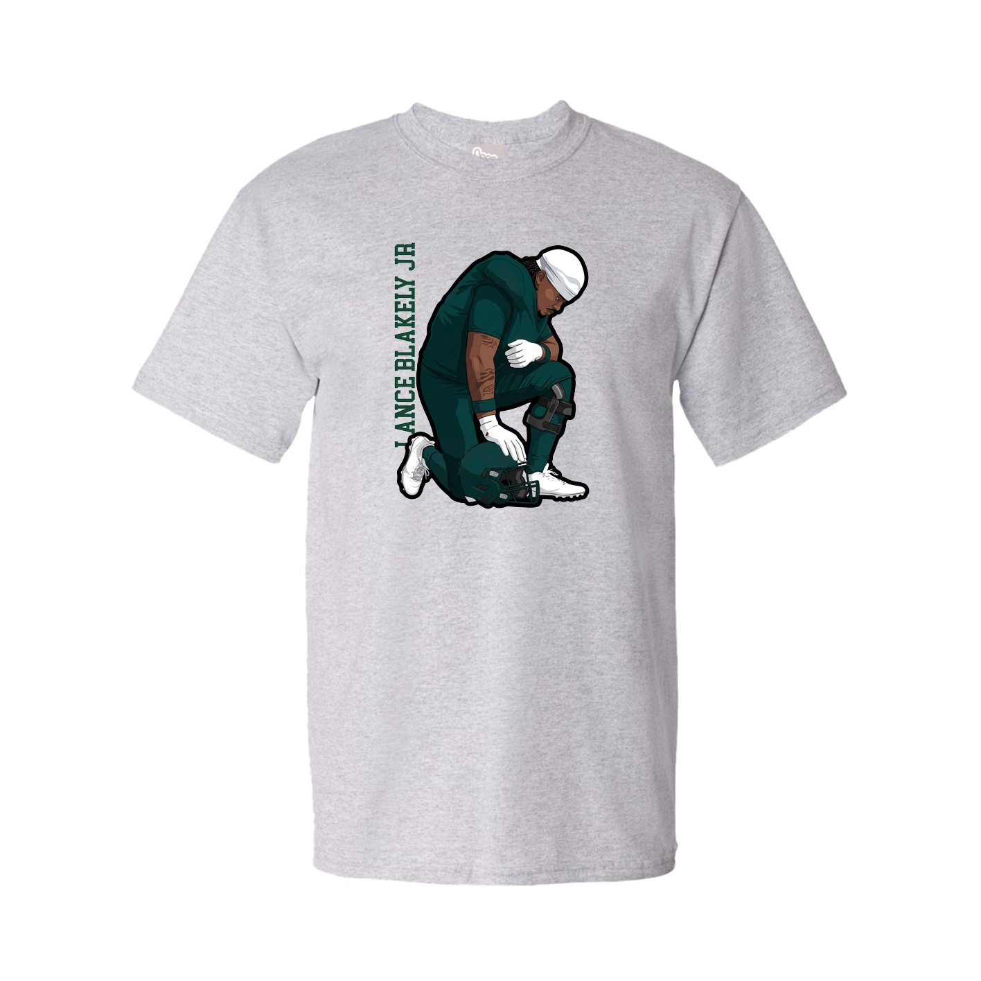 Tee — Name Vertical in Grey