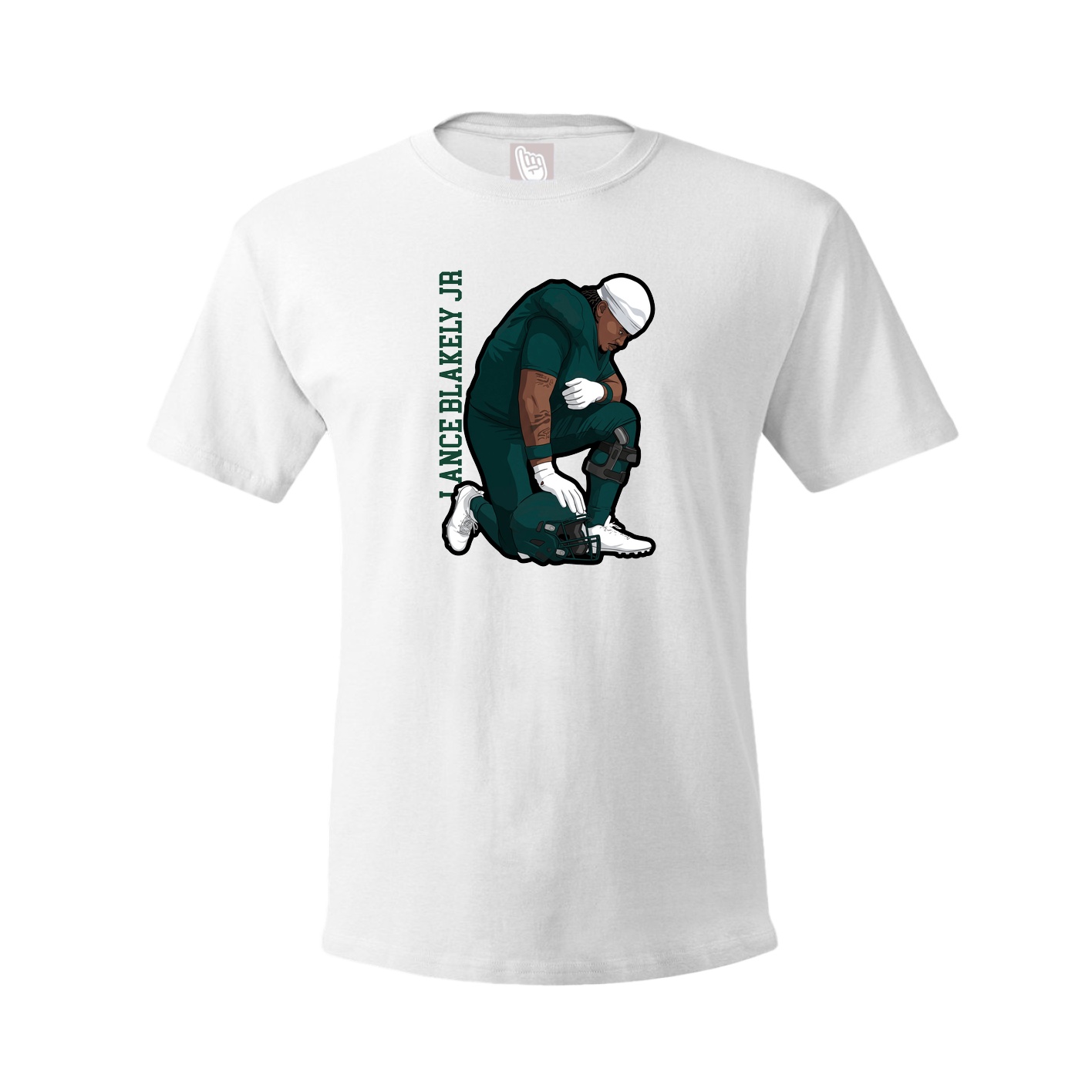 Youth Tee — Name Vertical in White