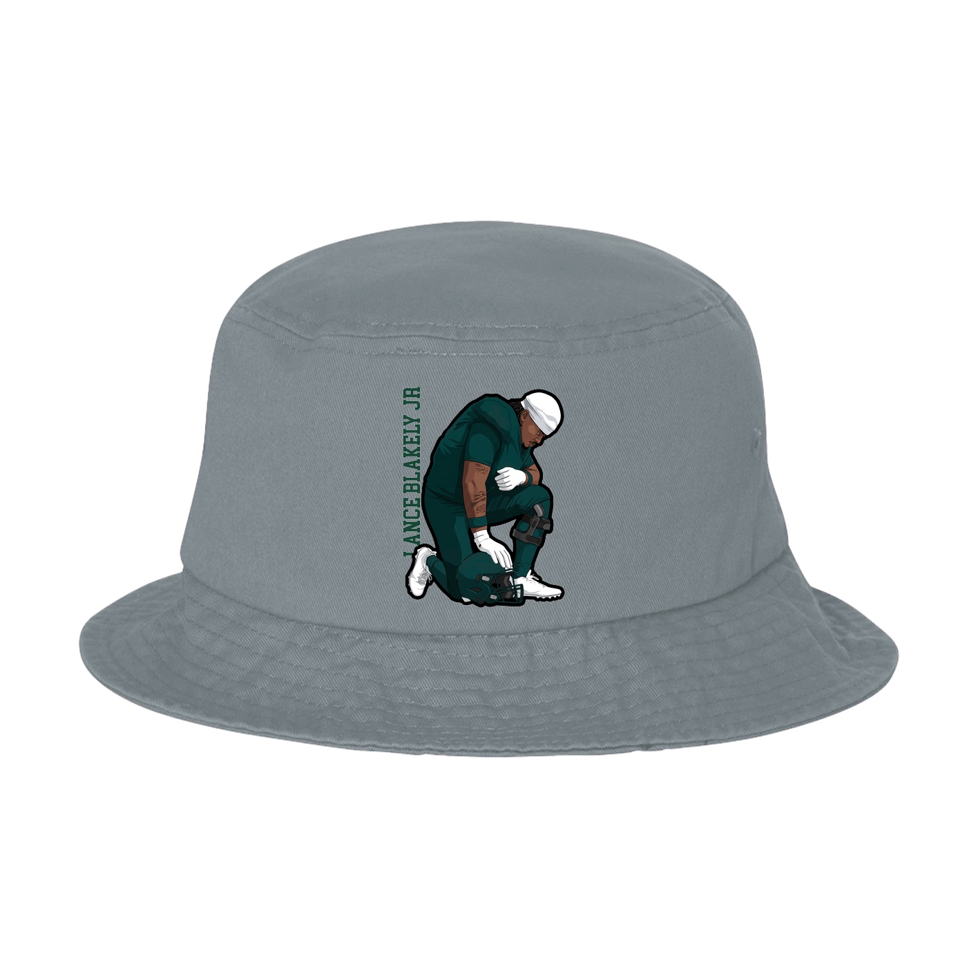 Bucket Cap — Name Vertical in Grey