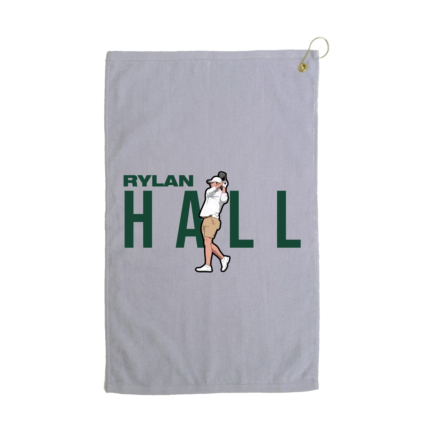 Golf Towel — Player Name in Grey